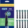 Oral-B Testine di Ricambio Pro, Cross Action, Nere, 10 Ricambi - 10 Testine di Ricambio per Spazzolino Elettrico, Autentiche, Setole Angolate che si Adattano a ogni Dente per una Pulizia Profonda