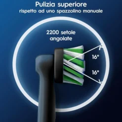 Oral-B Testine di Ricambio Pro, Cross Action, Nere, 10 Ricambi - 10 Testine di Ricambio per Spazzolino Elettrico, Autentiche, Setole Angolate che si Adattano a ogni Dente per una Pulizia Profonda