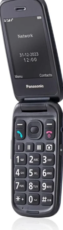 Panasonic KX-TU550EXC Telefono 4G Cellulare Essenziale per Anziani a Conchiglia, Fotocamera da 1.2MP, Telefono per Anziani con Schermo Grande da 2.8