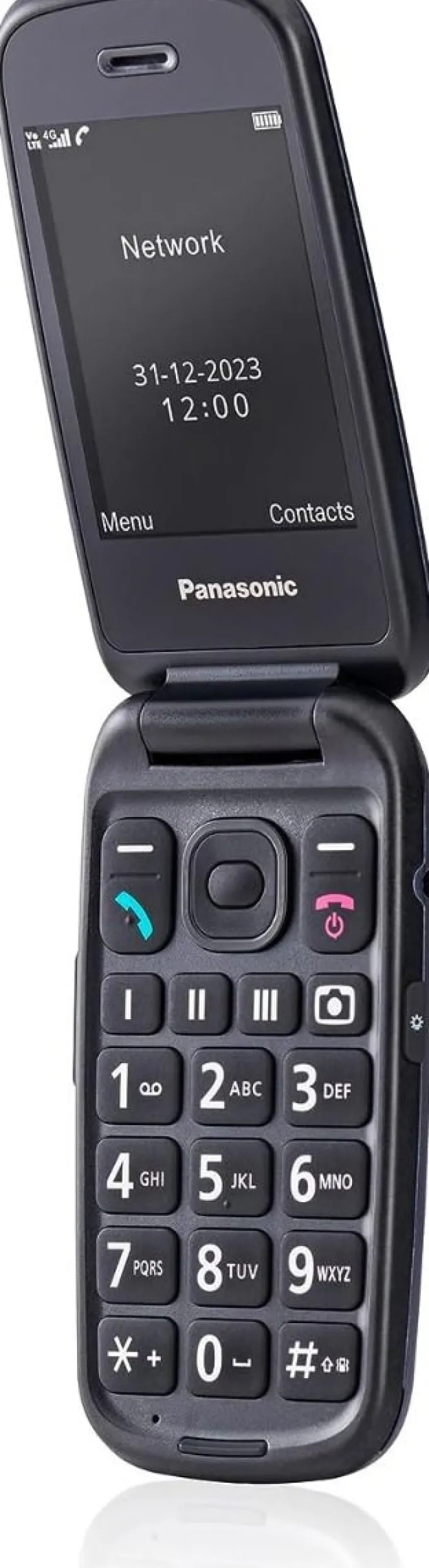 Panasonic KX-TU550EXC Telefono 4G Cellulare Essenziale per Anziani a Conchiglia, Fotocamera da 1.2MP, Telefono per Anziani con Schermo Grande da 2.8", 300 Ore di Standby, Blu