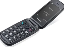 Panasonic KX-TU550EXC Telefono 4G Cellulare Essenziale per Anziani a Conchiglia, Fotocamera da 1.2MP, Telefono per Anziani con Schermo Grande da 2.8