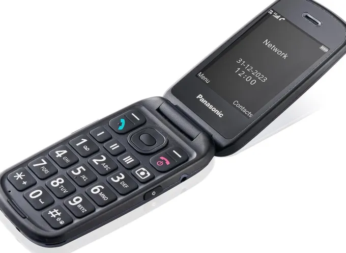 Panasonic KX-TU550EXC Telefono 4G Cellulare Essenziale per Anziani a Conchiglia, Fotocamera da 1.2MP, Telefono per Anziani con Schermo Grande da 2.8", 300 Ore di Standby, Blu
