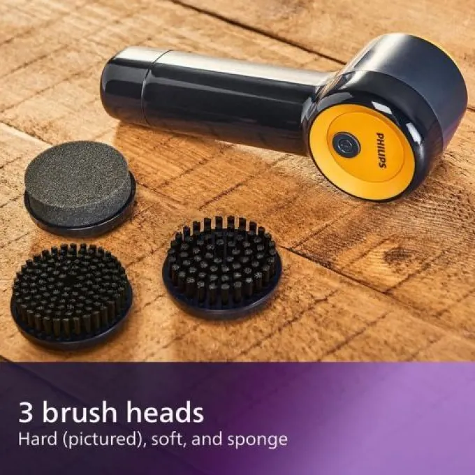PHILIPS Sneaker Cleaner - Kit Pulizia Scarpe con 3 Spazzole Intercambiabili,Blu/Giallo - GCA1000/60