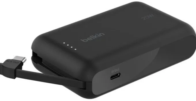 Power Bank Belkin 10.000 mAh con Cavo USB-C Integrato