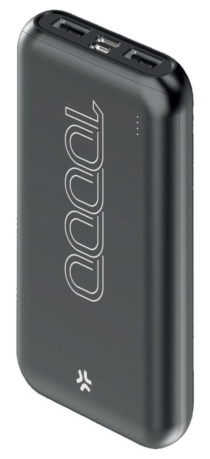 Power Bank Celly PBE10000C 10000mAh Nero con USB-A e 2 USB-C