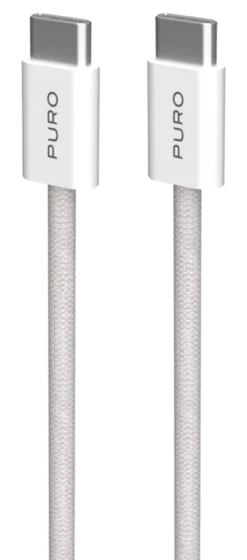 PURO - PUCCCFABK415MTBEG - Cavo in tessuto da USB-C a USB-C per iPhone 15 - Sandshell