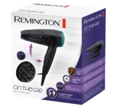REMINGTON - D1500 Asciugacapelli, 2000 Watt, 2 temperature, 2 velocità, manico pieghevole - Nero