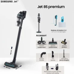 SAMSUNG - Scopa elettrica JET 85™ PREMIUM VS20C852FTB - Midnight Bluet