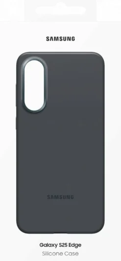 SAMSUNG Silicone Case Cover morbida in silicone per Samsung S25 Edge - Nero