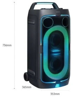 Samsung Sound Tower MX-ST50F/ZF, Audio 240W, Suono Bidirezionale, 18 Ore di Autonomia, Resistente all'Acqua (IPX4), Party Lights +, Ingresso USB, Multiconnessione Bluetooth, 2025
