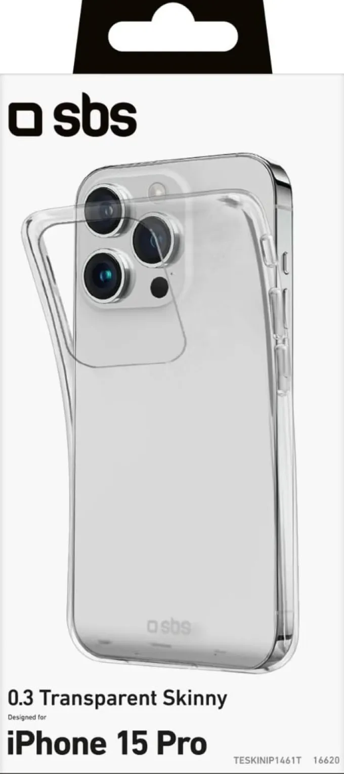 SBS - Custodia Skinny per Iphone 15 Pro Trasparente