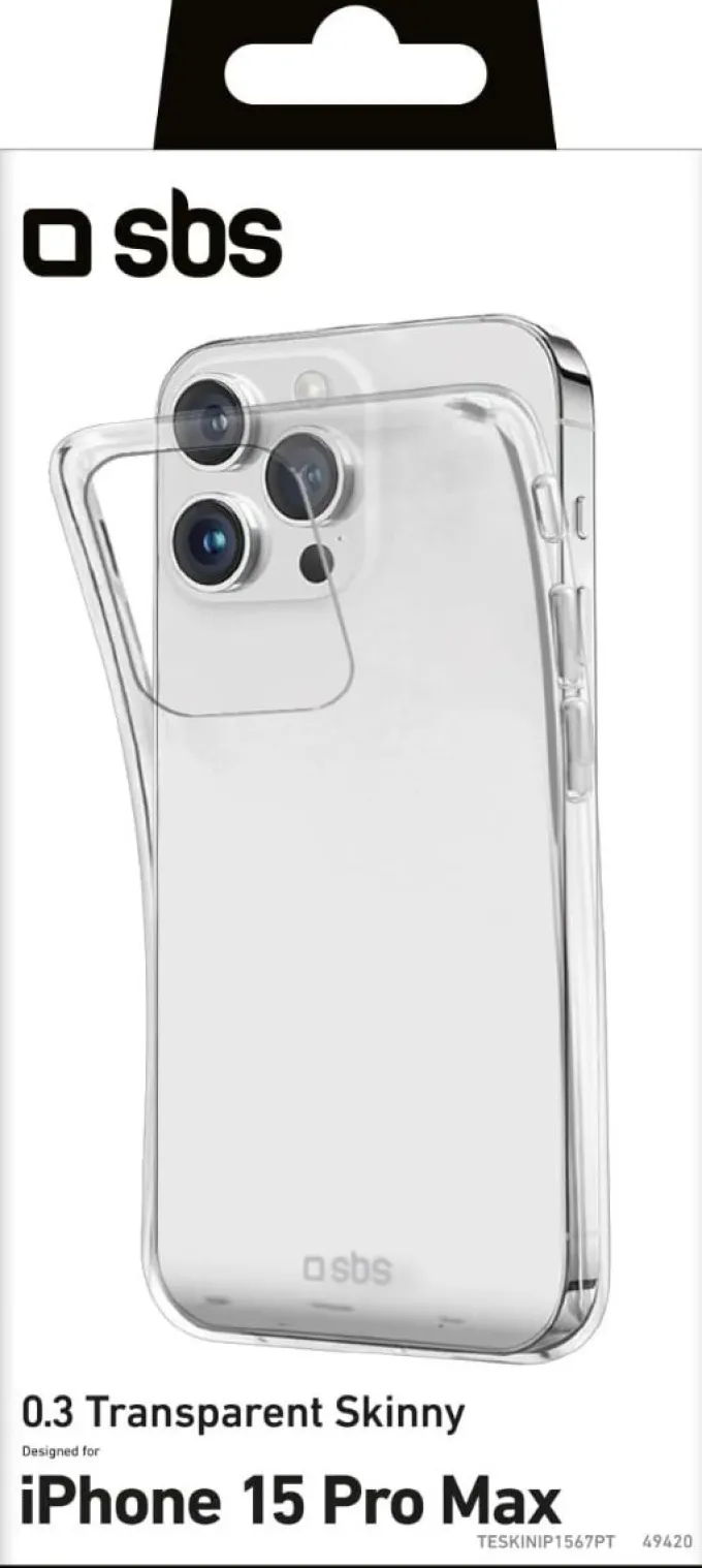 SBS - Custodia TESKINIP1567PT per Iphone 15 Pro Max Trasparente