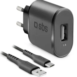 SBS Kit di ricarica Micro USB da Viaggio 1000 mAh 100 cm