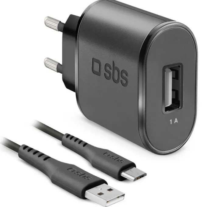 SBS Kit di ricarica Micro USB da Viaggio 1000 mAh 100 cm