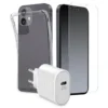 SBS Set custodia/vetroproteggischermo Sbs 3in1 con alimentatore da rete TETR1CPD20 per iPhone 13 Trasparente