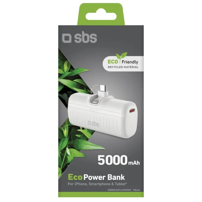 SBS - TEBB5000PLUGWGRS - EcoPower Bank 5000mAh