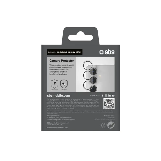 SBS TECAMGLSAS25P accessorio per smartphone, Protezione dell'obiettivo Samsung S25+
