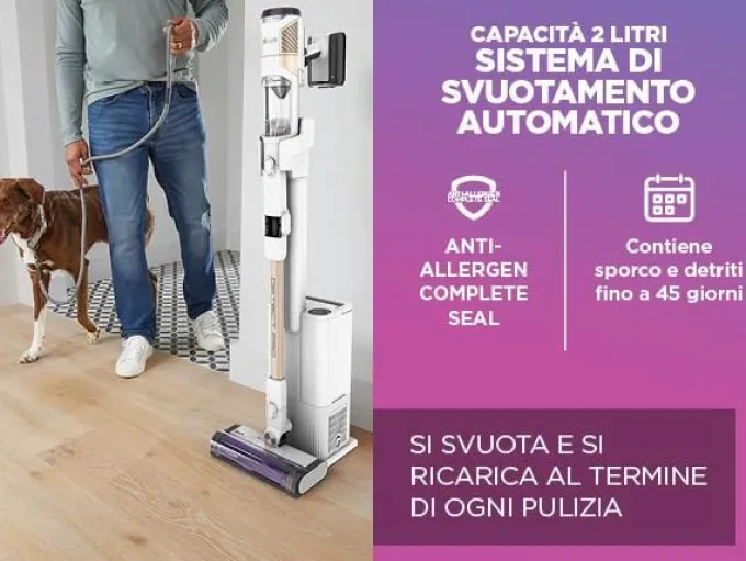SHARK - ASPIRAPOLVERE SENZA FILO DETECT PRO AUTOSVUOTAMENT - bianco/rosa