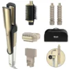 Shark Glam Multi-Styler Oro con Piastre in Ceramica e 5 Accessori – Styling Senza Danni da Calore