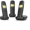 Siemens Gigaset A170 Trio Nero Telefono Cordless 1.5" Lunga durata batterie Plug & play