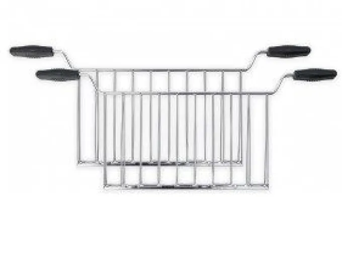 Smeg, 2 Pinze per Tostapane TSSR02, Griglia e Fondo Contenitivo in Acciaio, Maniglie in Plastica ad Alta Resistenza Termica, Compatibile con Tostapane Smeg TSF02, 434x32x173 mm