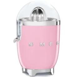 Smeg, Spremiagrumi Elettrico CJF11PKEU, Spremitura a Pressione Manuale, Beccuccio Antigoccia e Cono Universale, Base Antiscivolo, Avvolgicavo Integrato, 70W, Rosa