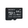 Sony SR64UYA Scheda Micro SD HC, UHS-I, Classe 10, 64 GB, con Adattatore, Nero