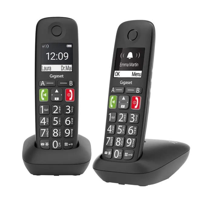 Telefoni Cordless Gigaset E290 Duo D Numeri Grandi Nero