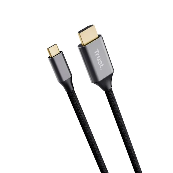 TRUST - CALYX USB-C TO HDMI CABLE cavo USB-C-HDMI, 2 metri, cavo USB-C-HDMI, Full HD 1080p o Ultra HD 4K - Nero