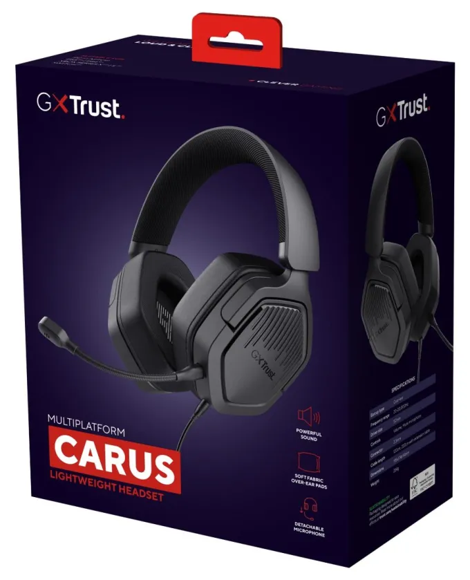 TRUST - Cuffie gaming multipiattaforma GXT492 CARUS Cablato A Padiglione Gaming Nero