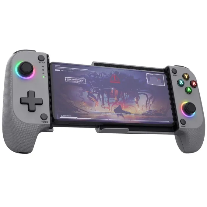 TRUST - Gaming GXT 735G Mylox Controller gaming per Smartphone, Xbox, PS5 - 25649, Bluetooth® 5.0, illuminazione LED RGB - Grigio