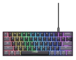 TRUST - GXT867 ACIRA 60% Tastiera da Gaming, tasti Fn multifunzionali, RGB, Connessione USB, 16,8 milioni di colori,