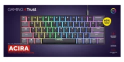 TRUST - GXT867 ACIRA 60% Tastiera da Gaming, tasti Fn multifunzionali, RGB, Connessione USB, 16,8 milioni di colori,