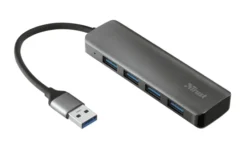 Trust Halyx Aluminium 4-Port USB 3.2 Hub USB-A 3.1 Gen 1 4x USB-A 3.2 Gen 1 Grigio