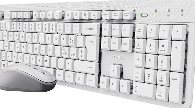 Trust - Ody II Set Tastiera e Mouse Wireless Silenziosi Italiano QWERTY