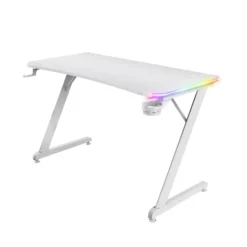 TRUST - Scrivania gaming illuminata a LED GXT709W, Luminus RGB, 120x60x76 cm, legno certificato FSC®