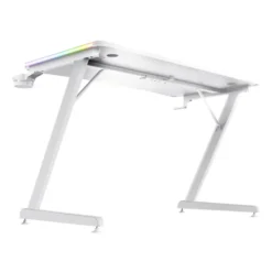 TRUST - Scrivania gaming illuminata a LED GXT709W, Luminus RGB, 120x60x76 cm, legno certificato FSC®