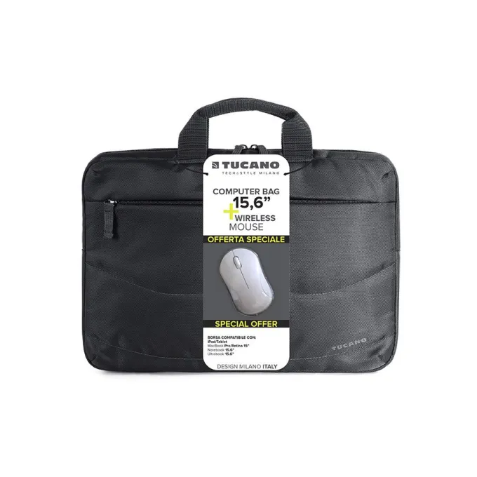 TUCANO - Borsa 15.6" per notebook + mouse - Nero