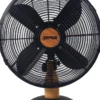 Westim PL40LE Ventilatore da Tavolo, 4 Pale Diametro 40 cm - Alluminio effetto legno