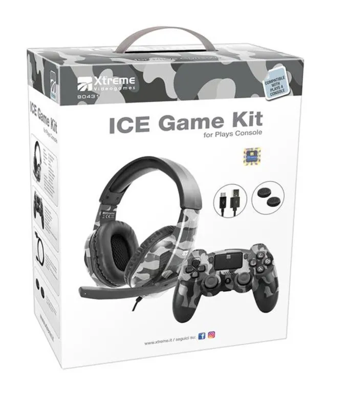 XTREME - ICE GAME KIT CUFFIA+PAD-Camouflage Grigio