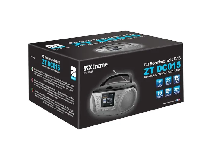 Xtreme ZT RADIO DAB CD BOOMBOX ZT DC015 Portatile Digitale Nero, Argento