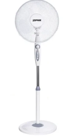 ZEPHIR - PBA41TM - Ventilatore a Piantana 45 Watt, 3 pale, Diametro 40 cm, Base oscillante - Bianco
