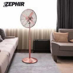 ZEPHIR - PFV41BR - Ventilatore a Piantana, Bronzo, 50 Watt, 4 pale, 3 velocità , base oscillante, altezza regolabile max 140 cm - Metallo