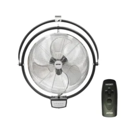 ZEPHIR - ZVI50CM Ventilatore da muro 50 cm con telecomando, 115 watt, 3 velocità, 3 pale oscillanti in alluminio, cavo 2 metri